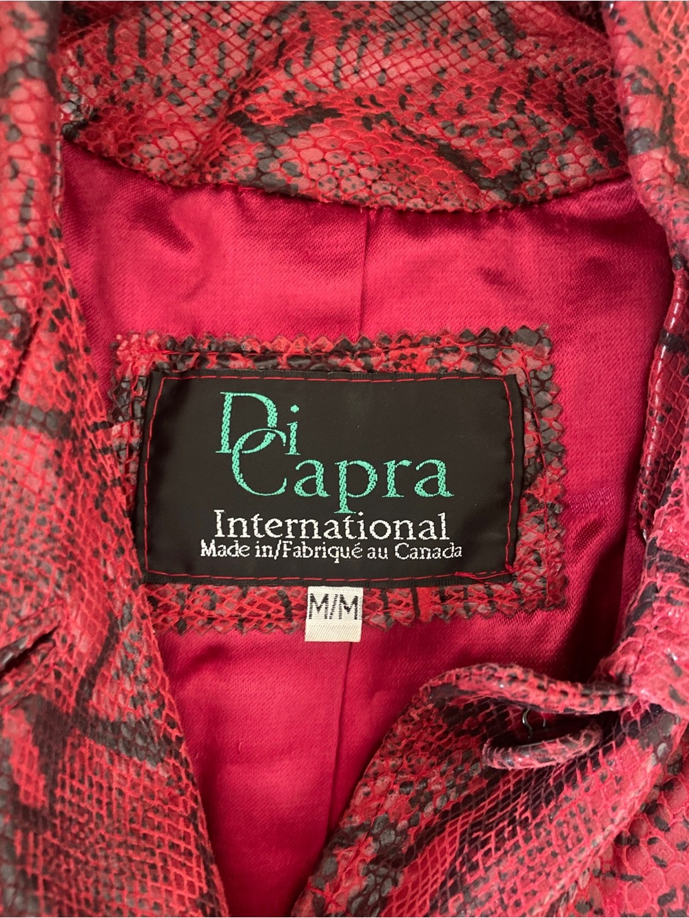 Red Snake-Print Leather Jacket - Picture 4 of 4